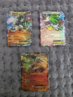 Pokemon EX Holo Trading Cards - Green, Gold, Orange, Pink
